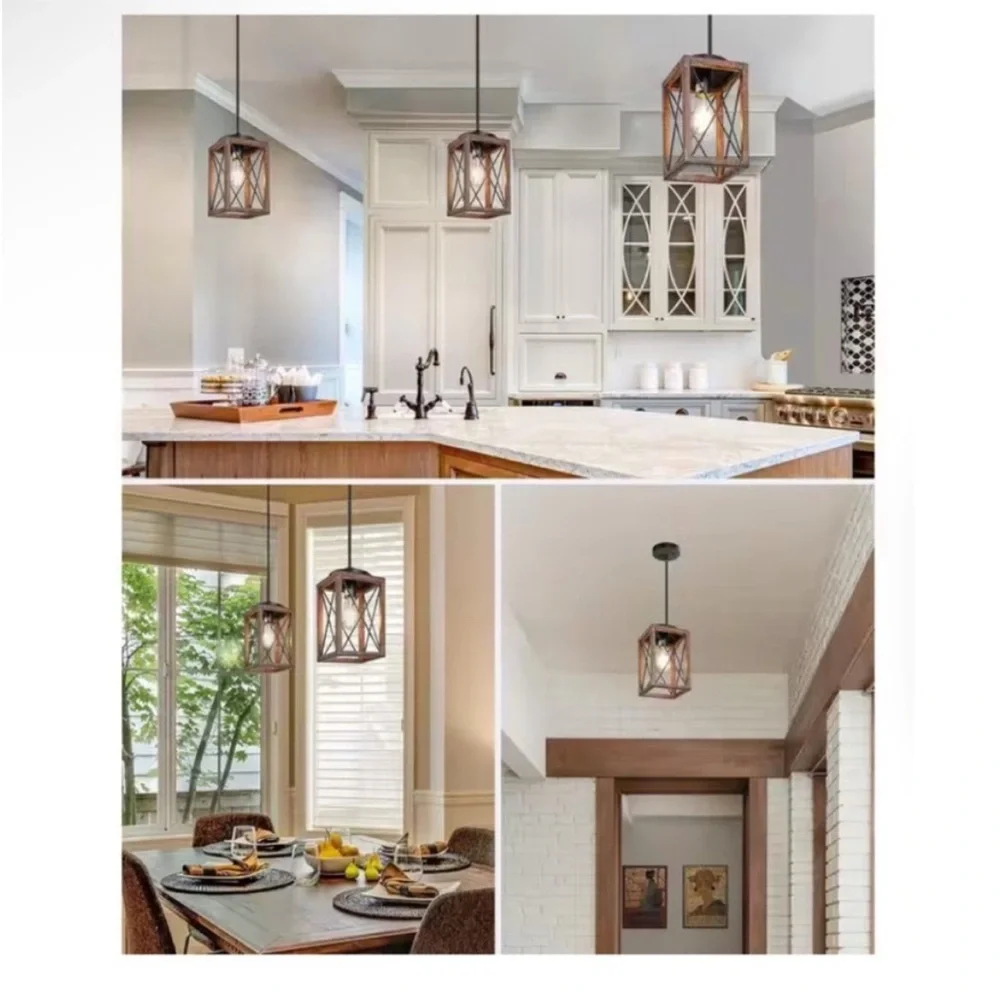 Rustic Pendant Light Fixtures (2) NIB